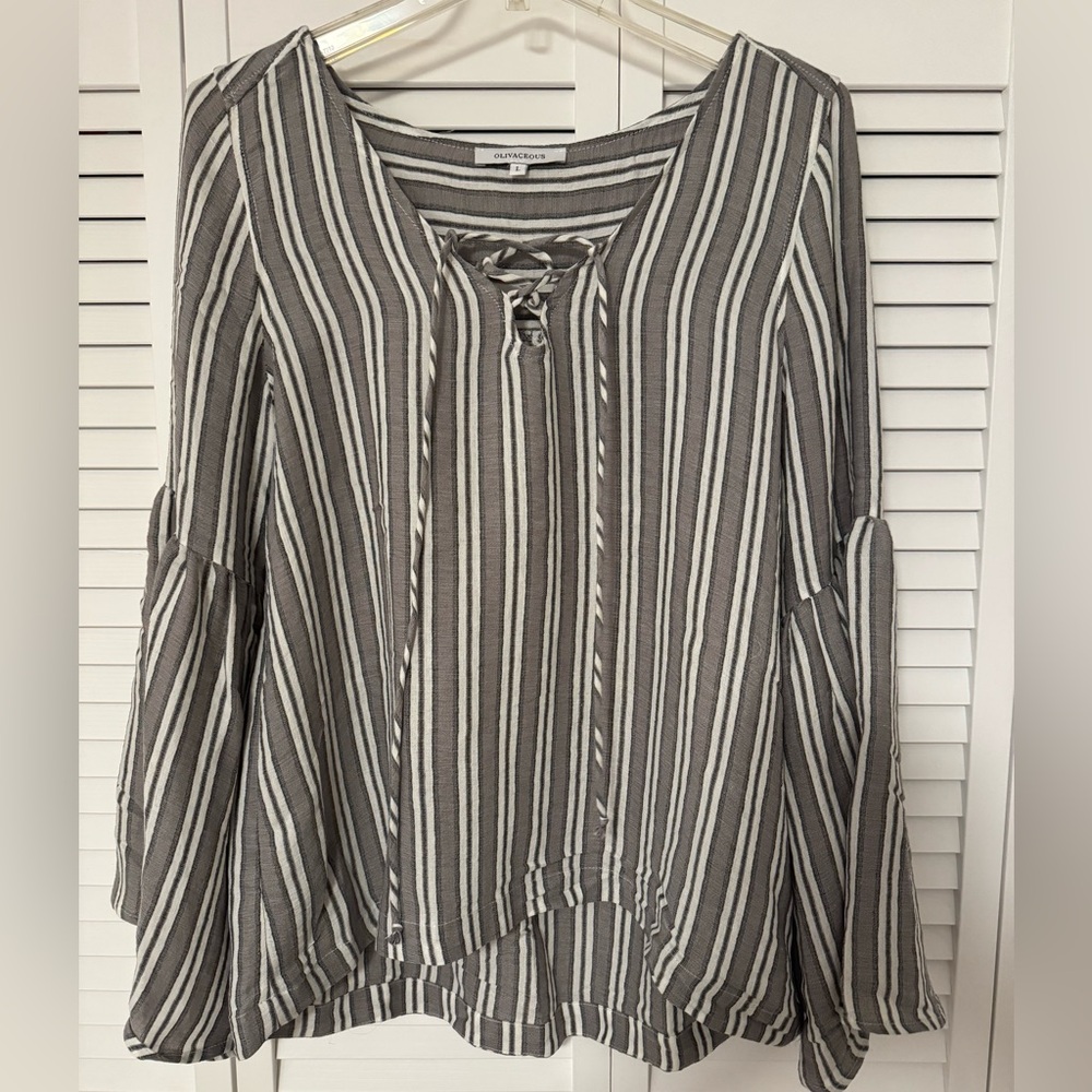 Striped Bell Sleeve Top